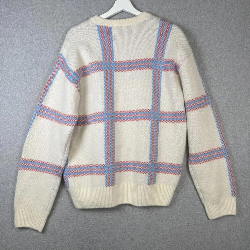 Lacoste Knit Men's Big Tartan Plaid Jacquard Crew Neck Sweater Unisex Medium